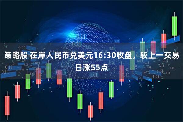 策略股 在岸人民币兑美元16:30收盘，较上一交易日涨55点