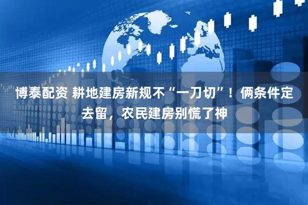 博泰配资 耕地建房新规不“一刀切”！俩条件定去留，农民建房别慌了神